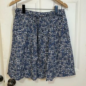 BCBGMaxAzria Blue and White A-Line Skater Skirt